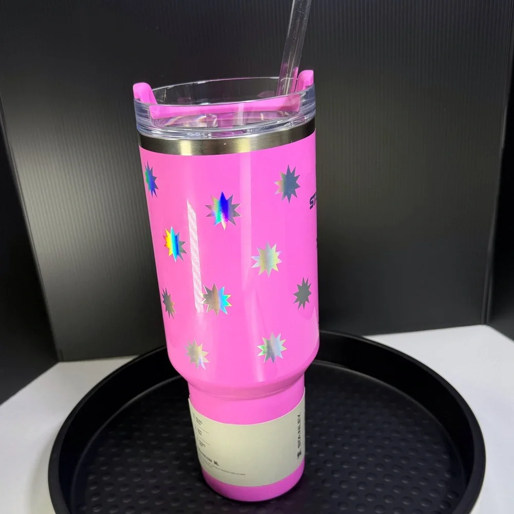 Stanley 40 Oz H2.0 Flowstate Quencher Tumbler Popsicle Pink Starburst - Picture 2 of 9